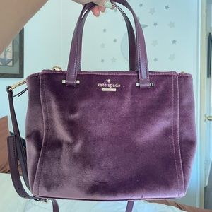 Purple velvet Kate Spade purse